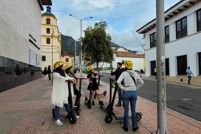Bogota scooter tour - Stop 1: Plaza del Chorro del Quevedo, where the route gets its “stories” vibe