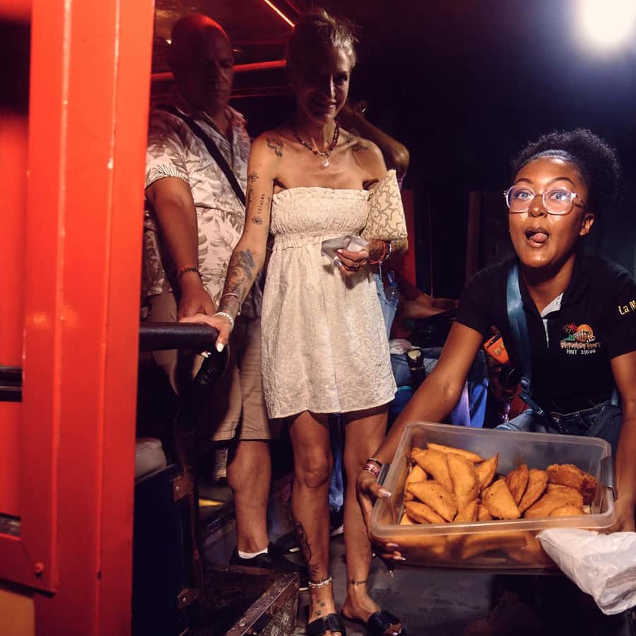 Cartagena: Funny PartyBus with dance floor and good music! - Photo Stops at Las Botas Viejas and Letras de Cartagena