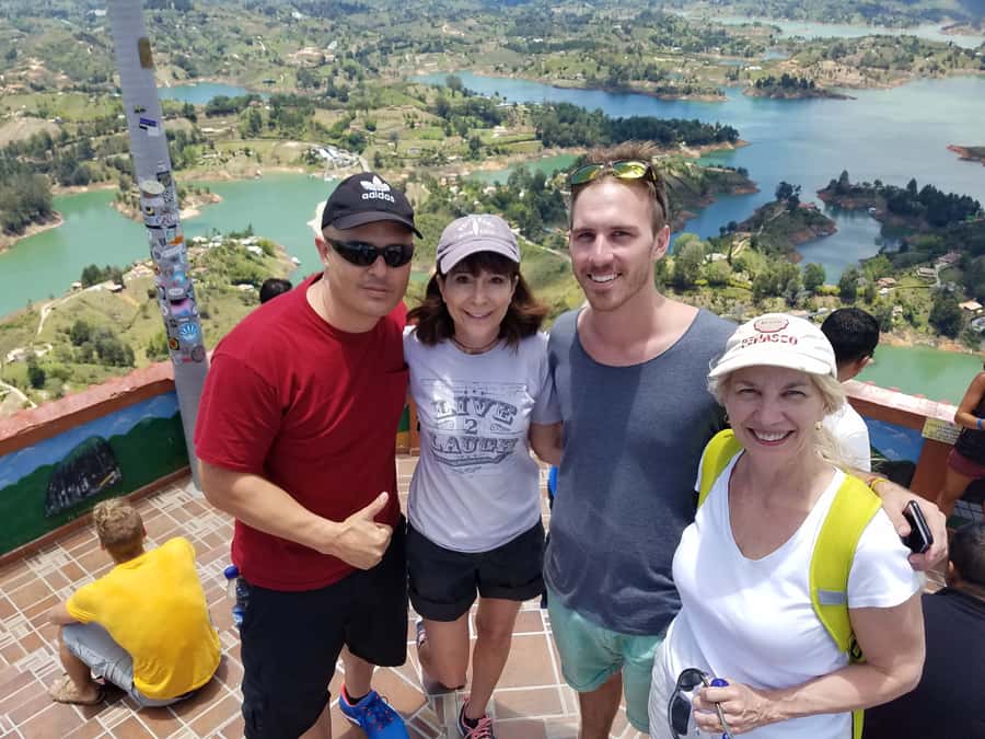 Guatape Coffee Villa including Rock Town & Waterfall - Guatapé Town Square, Church, and Balcony-Flower Street Scenes