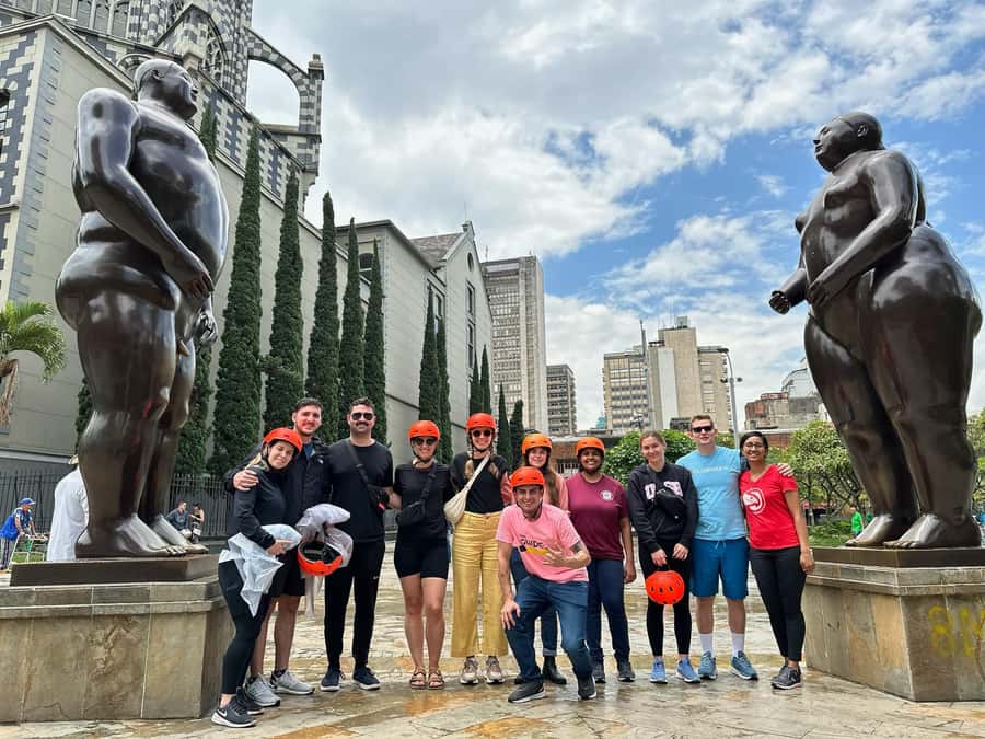 Medellín: History & Local Life Essentials Tour on an E-Bike - San Antonio Park and Botero Sculptures: Destruction to Rebirth