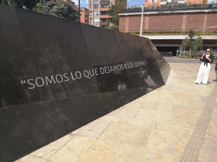 Medellin: Pablo Escobar, Dark Times & the New Medellin Tour - Inflexion Park of victims at Old Monaco: the emotional anchor