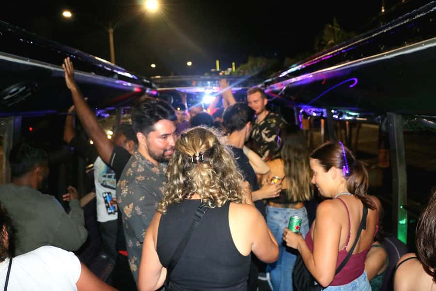 Medellin: Rumbero Party Bus with all the beer you can drink - Getting in the groove: the bus vibe, music, and lighting